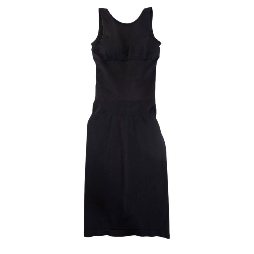 Womens Black Body Shaper Smoother Slip M/L Midi Under‎ Dress Slimming Padded